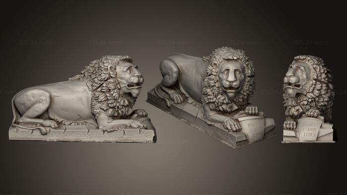 Статуэтки львы тигры сфинксы (Лев 44, STKL_0217) 3D модель для ЧПУ станка